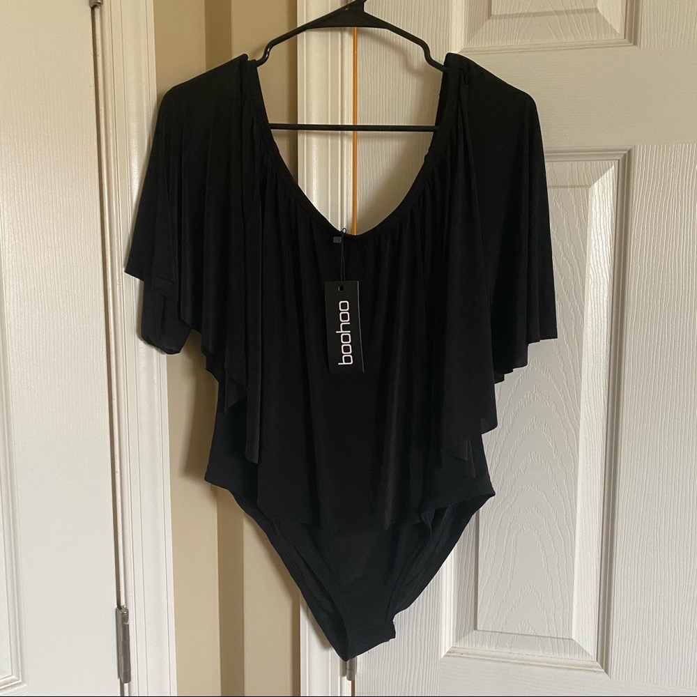 Boohoo | Off-Shoulder Bodysuit (BLACK)